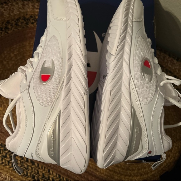 Champion White Athletic Shoes with Red Accents - Picture 2 of 7